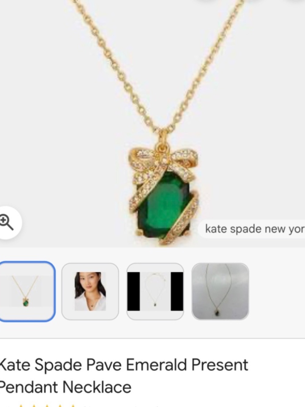 Kate Spade Pave Emerald Present Necklace - Picture 4 of 5